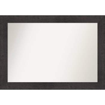 42" x 30" Non-Beveled Rustic Plank Espresso Wall Mirror - Amanti Art