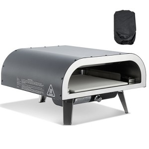 VEVOR Propane Outdoor Pizza Oven, 12 Inch Gas Pizza Maker, Portable Pizza-Cooker with Thickened Pizza-Stone, Carry Bag, Pizza-Oven, Black - 1 of 4