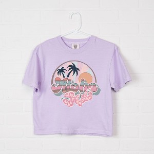 Simply Sage Market Women's Retro Aloha Short Sleeve Relaxed Fit Cropped Tee - 1 of 3