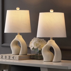 JONATHAN Y Tula Scandinavian Minimalist Ceramic Arch LED Table Lamp - 1 of 4
