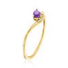 Ross-Simons 0.10 Carat Amethyst Ring With Diamonds in 14kt Yellow Gold Size 7 - 2 of 3