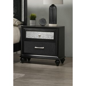 Modern Style 1pc Black Silver Finish Storage Nightstand Wooden Bedroom Furniture - 1 of 4