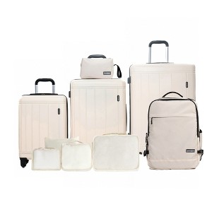 Whisen 9-Piece Luggage Set with Hardshell 20” Carry-On, 24” Medium, 28” Large Suitcases with TSA Lock, Backpack, Toiletry Bag, Storage Bags - 1 of 4