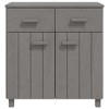 vidaXL Sideboard Light Gray Solid Pine Wood 31.1 x 15.7 x 31.5 in - 3 of 4