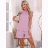 INSPIRE CHIC Women's Cute Ruffle Trim Cap Sleeve Tops and Shorts 2 Piece Pajama Sets - 3 of 4