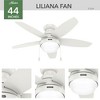Hunter Fans 44" Lilliana Lighted Ceiling Fan Fresh White Finish - Mid-Century Modern Design with Integrated LED and Pull Chain Control - 4 of 4
