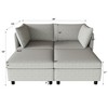NicBex Couches for Living Room Armless Seat Loveseat Couches Chaise Longue Sofa Fabric Flexible Sofa with Storage for Small Spaces, Living Room - 4 of 4