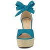Allegra K Women's Espadrilles Tie Up Ankle Strap Wedges Sandals - 2 of 4