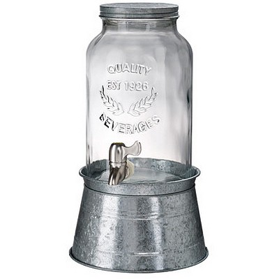 Nutrichef 1-gallon Glass Beverage Dispenser With Stainless Tap And Spigot  Metal Lid Filters : Target