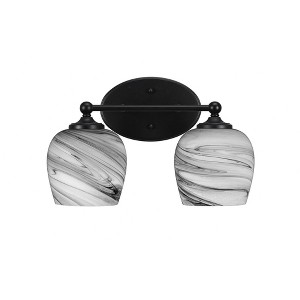 Toltec Lighting Capri 2 - Light Vanity in  Matte Black with 6" Onyx Swirl Shade - 1 of 2