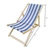 YUHAO Sling Chair - Broad Stripe Folding Chaise Lounge for Outdoor,Wood,Dark Blue Stripe - 3 of 4