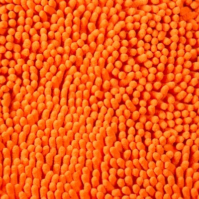 Orange Memory Foam Shag Bathroom Rug Set