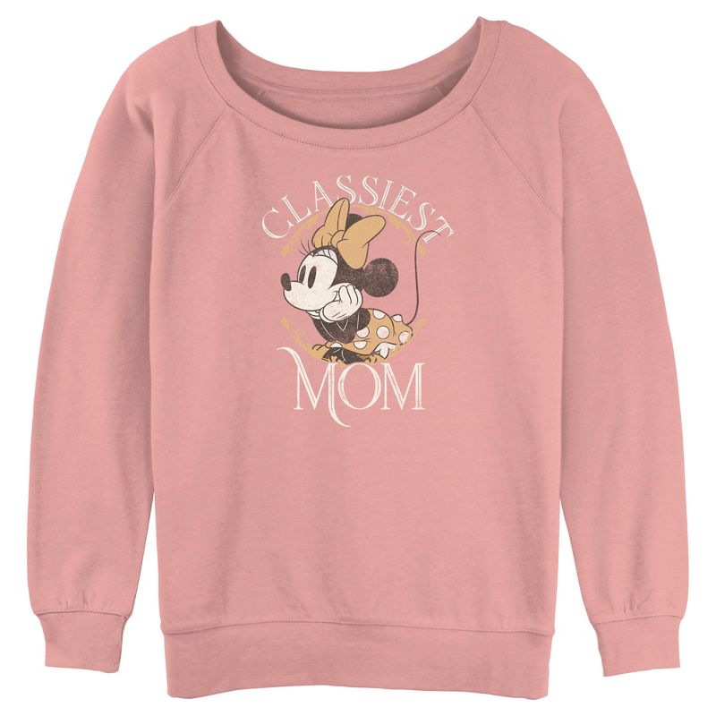 Junior's Women Minnie Mouse Classiest Mom Sweatshirt, 1 of 4