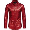 Lars Amadeus Men's Button Down Party Glitter Costume Shiny Leopard Printed Shirts - 2 of 4