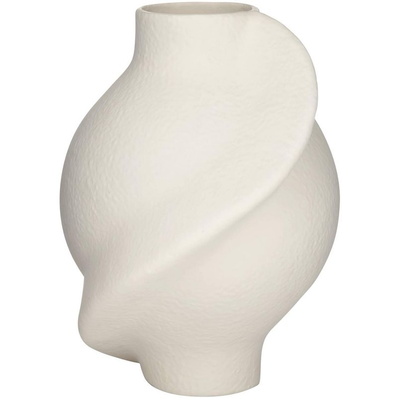 Studio 55D Lalonde 16 1/4" High Matte Creamy Twist Decorative Vase, 3 of 8