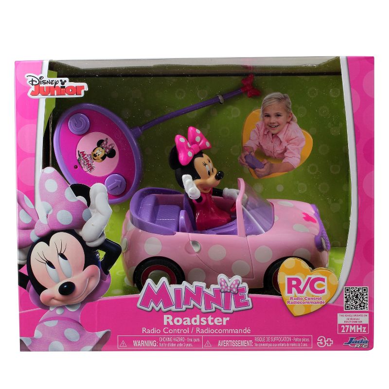 Jada Toys Disney Junior RC Minnie Bowtique Roadster Remote Control Vehicle 7&#34; Pink with White Polka Dots, 3 of 7