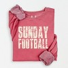 Sunday Football Block Distressed - Women's Lightweight Garment Dyed Sweatshirt - 2 of 3