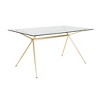 HomeRoots 60" Clear And Gold Glass And Steel Dining Table - 4 of 4