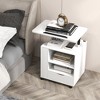 Tangkula Nightstand Bedside Table Swivel Laptop Tray with Charging Station and LED Lights - 2 of 4