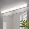 DORESshop 36 in. Modern White Cylinder Integrated LED Vanity Light Bar, Bathroom Wall Fixture for Wide Mirrors - 3 of 4