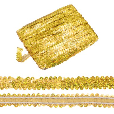 Unique Bargains Elastic PVC Material DIY Sewing Flat Sequin Trim 1 Pc