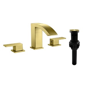 CLIHOME 8 in. Widespread 2-Handle Bathroom Faucet With Pop Up Drain for 3-Holes Mount - 1 of 4