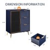 31.5'' Small Luxury Storage Cabinet with Glass Door and Carved Drawers for Bedroom,Entryway or Living Room-Baofuwish - 4 of 4