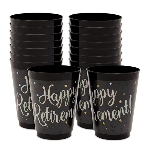 Sparkle And Bash 16 Pack Happy Retirement Party Decorations Black Plastic Cups 16 Oz Target