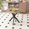 Kumasinova Round Dining Table with Metal Black Legs,Modern Dining Room Table for 2-4 People,MDF Tabletop Kitchen Table with 220lbs MAX - 4 of 4