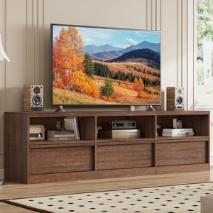 Coucheta 70 inch TV Stand for 85" TVs, Mid Century Media Console with Storage Drawer & Open Shelves, Heavy Duty Entertainment Center - 1 of 4