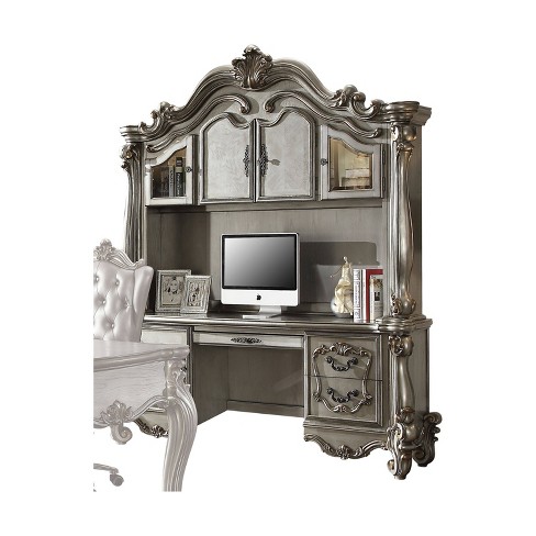 Versailles Computer Desk w/ Hutch (Antique Platinum) by Acme