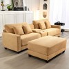 Hyleory 3 - Piece 112'' Corduroy Sectional Sofa with ottoman for  living room - 2 of 4