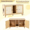 Costway 43" Cat Litter Box Enclosure for 2 Cats w/ Double Rooms 2 Sisal Scratching Mats - 3 of 4