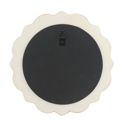 Pink Floral Ceramic Round Wall Mirror