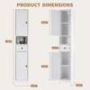 66.9 Inch Tall Narrow Bathroom Storage Cabinet, Adjustable Shelf Freestanding Water-Resistant Organizer for Small Bathroom - 3 of 4