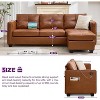TYBOATLE 88" Faux Leather L-Shaped Sectional Sofa, Comfy Modular Couch with Chaise & USB, Convertible Sofa for Living Room, Bedroom, or Small Spaces - 2 of 4