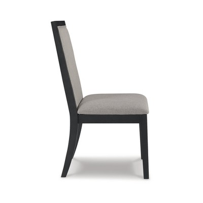 Gray Upholstered Wood Frame Dining Side Chair Set