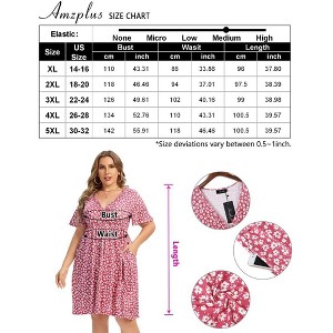 Wrap Midi Dresses A-Line Flare Casual Short Dresses - 1 of 1