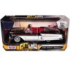 1958 Chevrolet Impala Convertible Lowrider Black and White with Red Interior "Get Low" Series 1/24 Diecast Model Car by Motormax - 3 of 3
