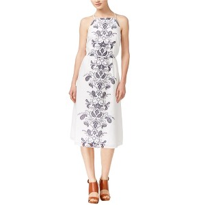 maison Jules Womens Cotton Embroidered Shift Dress, White, Small - 1 of 1