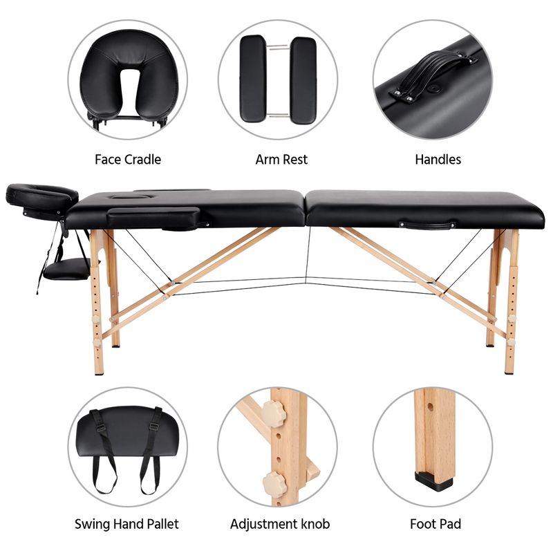 Yaheetech Foldable Massage Table with Non-Woven Bag, 5 of 11
