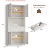 Tall Kitchen Pantry Cabinet, 70" Dining Room Pantry Storage Cabinet with Countertop, Fluted Kitchen Hutch Cabinets w/Doors and Drawer - 2 of 4