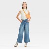Girls' Mid-Rise Wide Leg Carpenter Jeans - art class™ Medium Blue - 4 of 4