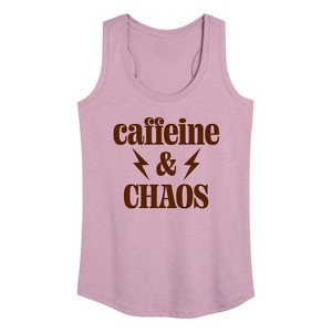Women's - Instant Message - Chaos Caffeine Mom Graphic Racerback Tank - 1 of 4