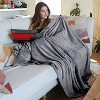 Tirrinia Hooded Blanket, Fleece Wearable Throw Wrap with Hood and Pocket, Warm Cozy Soft for Women Men, Indoor or Outdoor - 3 of 4