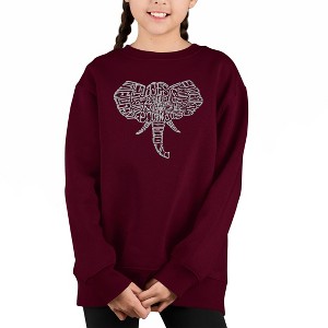 LA Pop Art Tusks - Girl's Word Art Crewneck Sweatshirt - 1 of 3