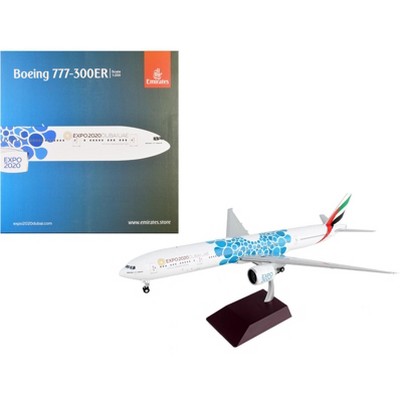 Boeing 777-300ER Commercial Aircraft White with Blue Graphics "Gemini 200" Series 1/200 Diecast Model Airplane by GeminiJets