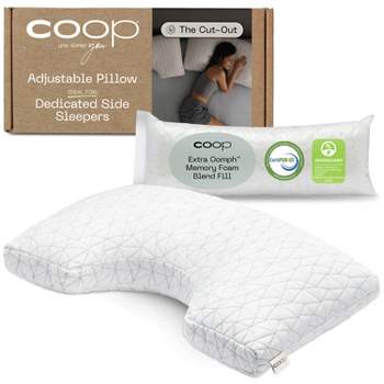 Coop Home Goods Cut-Out Side Sleeper Pillow - Notch Memory Foam Cervical, Neck Pillows for Pain Relief, Ergonomic Bed Pillow for Sleeping