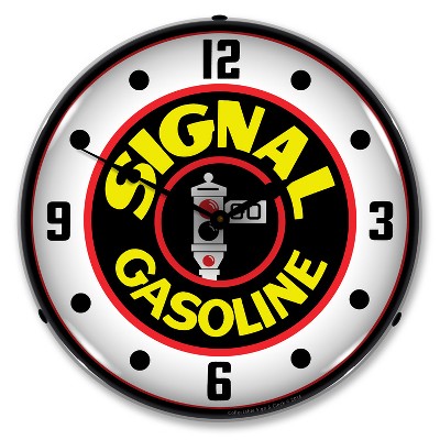 Collectable Sign & Clock | Signal Gas LED Wall Clock Retro/Vintage, Lighted