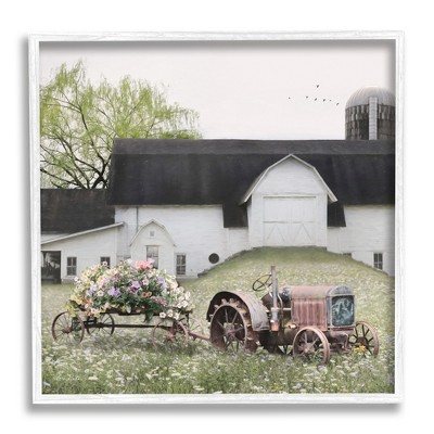 Stupell Farmhouse Tractor and Flower Field Framed Giclee